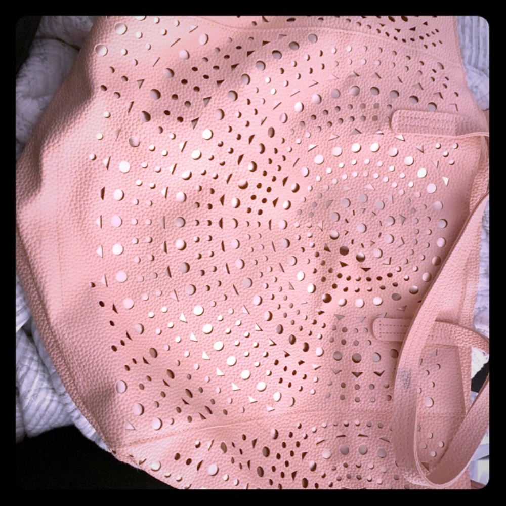 Pink and silver bag